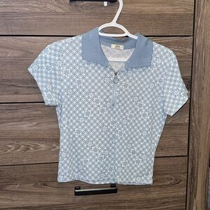 Blue Shirt with zipper